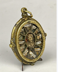 18TH CENTURY GOLDEN BRONZE RELIQUARY~ 12 RELICS~