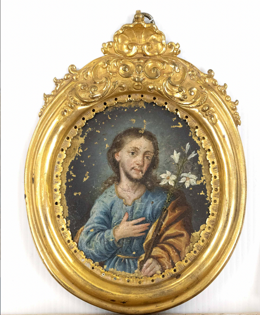 St. Joseph Oil on Brass, probably Germany