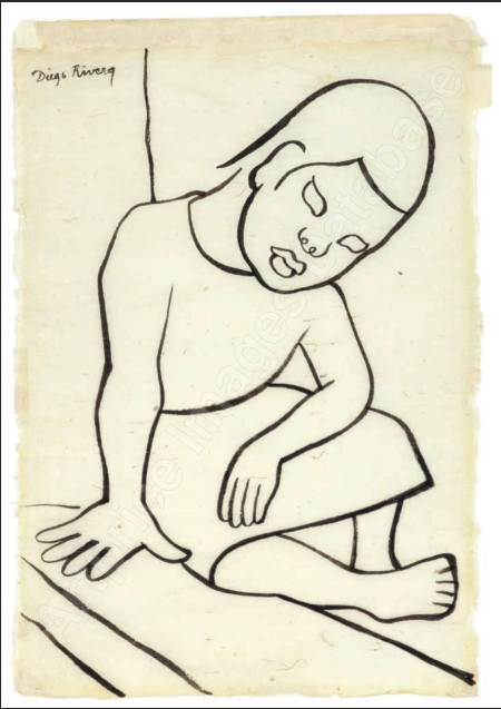 Rivera, Diego (1886-1957), "Niña Sentada en Banqueta" (1952)