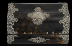 Tortoiseshell writing box with silver fittings probably England