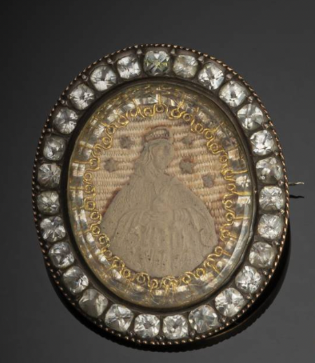 Brooch with monastery work and miniature of St. John Nepomuk 18th/19th century