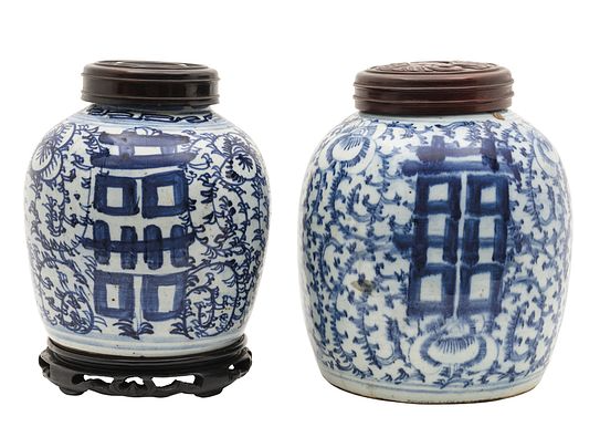 Ginger jars china, ca. 1900. (pair)