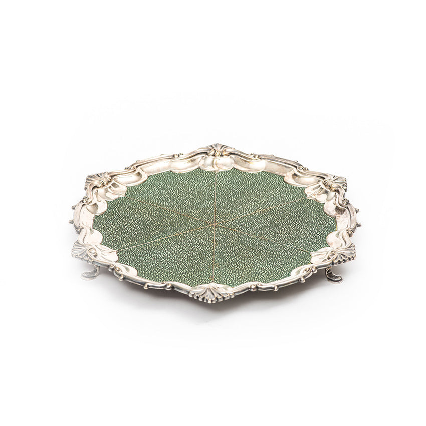 Silver Plated Shagreen Covered Tray