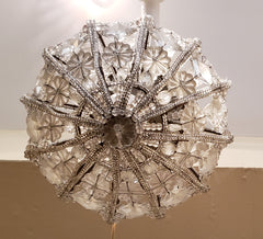 Bead and Crystal Light Fixture, Early 20th Century English