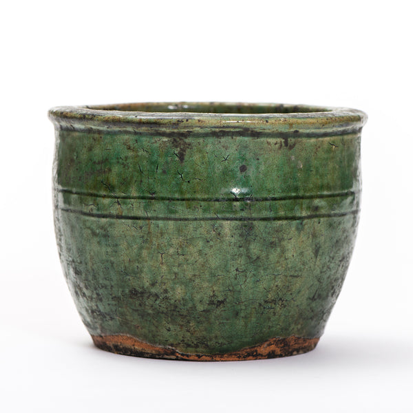 Green Glazed Ceramic Planter