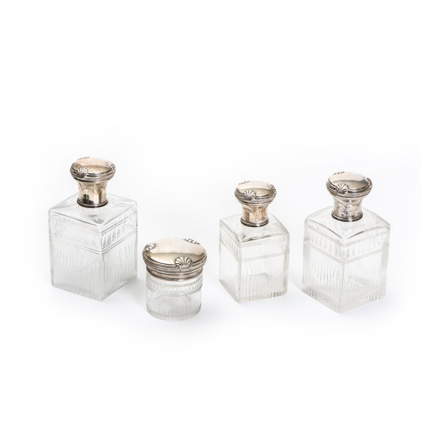 Perfume/Budoir Crystal Etched Containers (set of 5)