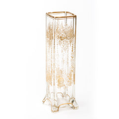 Gold Etched Crystal Flower Vase