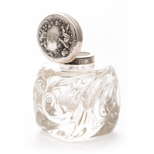 Sterling Silver and Crystal Inkwell