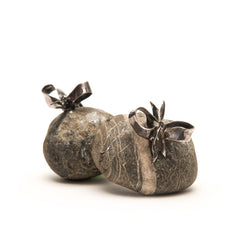 Sterling Silver Bowed Pet Rock Paperwreights