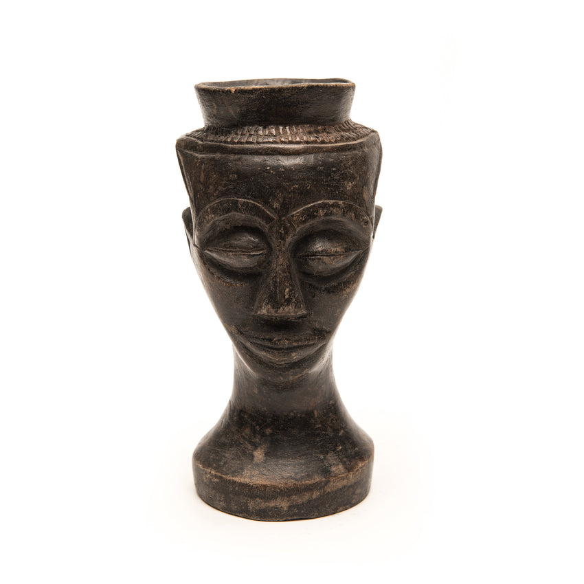 KUBA CEREMONIAL CUP CARVED WOOD D. R. OF CONGO, AFRICA