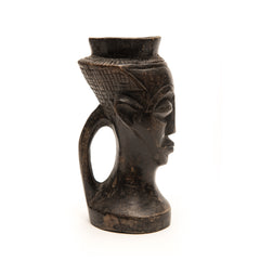 KUBA CEREMONIAL CUP CARVED WOOD D. R. OF CONGO, AFRICA