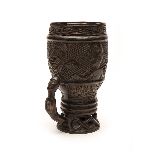 KUBA CEREMONIAL CUP, SINGLE HANDLE, D. R. OF CONGO, AFRICA