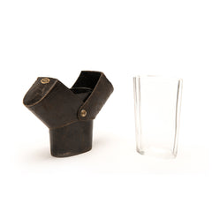 Drinking Crystal Glass in Leather Case