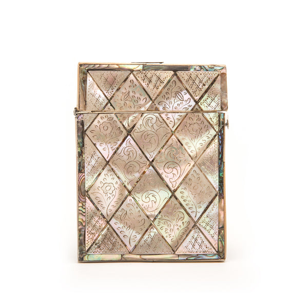 Card Case, Engraved Mother of Pearl