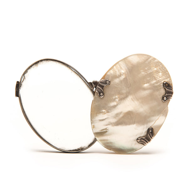 Sliding Magnifying Glass, Mother of Pearl and Sterling Silver Case