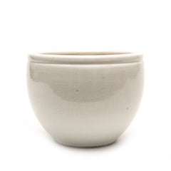 Engraved White Ceramic Planter