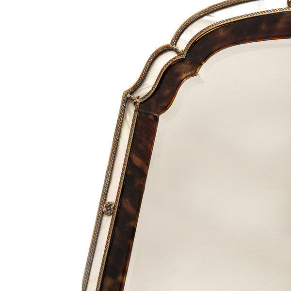 Sterling Silver, Tortoiseshell and Mother of Pearl Vanity Mirror