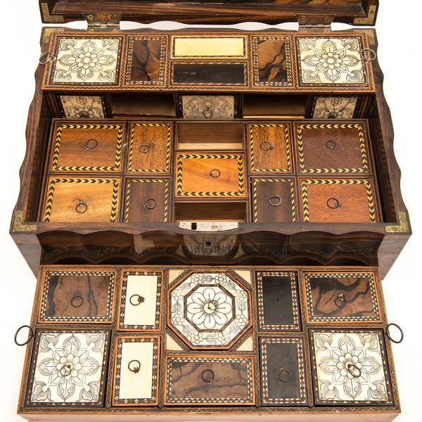 Anglo-Indian Coromandel Work Box, with inlay work