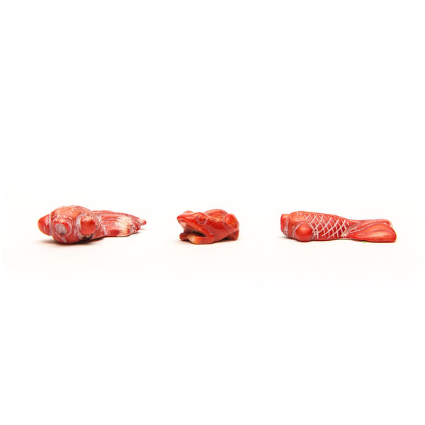 Red Coral Gold Fish, Lot of 3 pieces