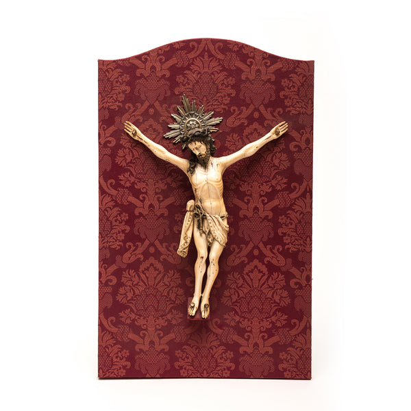 Christ on the Cross, Philippines, On Red Brocade