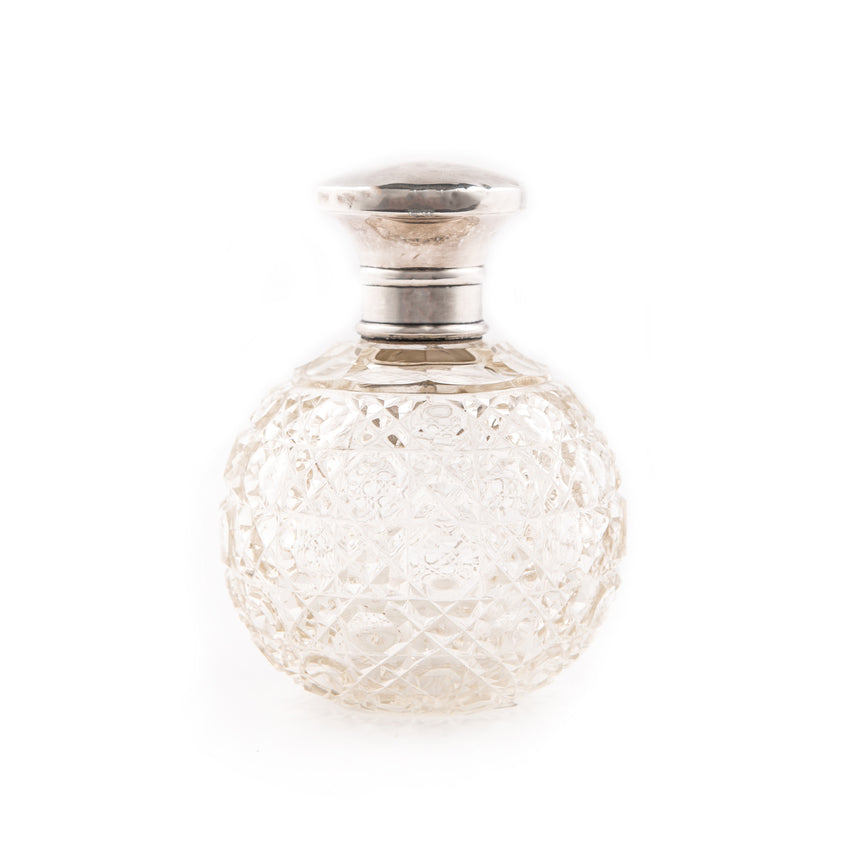 Crystal and Sterling Silver Perfume Bottle