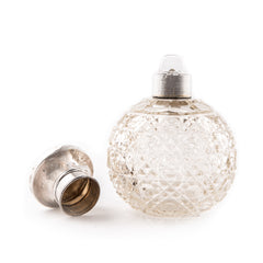 Crystal and Sterling Silver Perfume Bottle