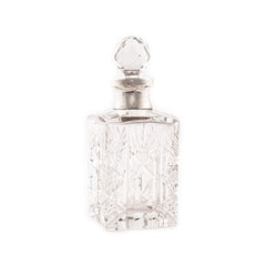 Perfume Bottle, Crystal and Sterling Silver