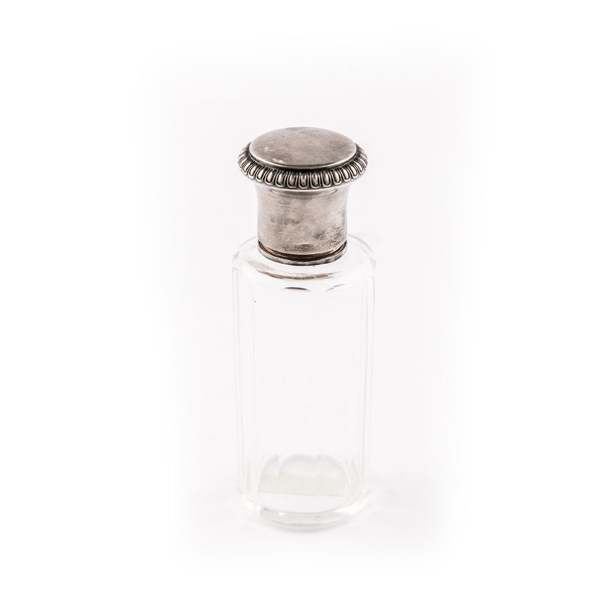 Perfume Bottle, Crystal and Sterling Silver