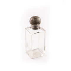 Perfume Bottle, Crystal and Sterling Silver Top