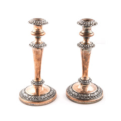 Candle Sticks, Vanishing Silver Plating on Copper