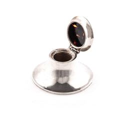 Inkwell, Sterling Silver and Tortoiseshell