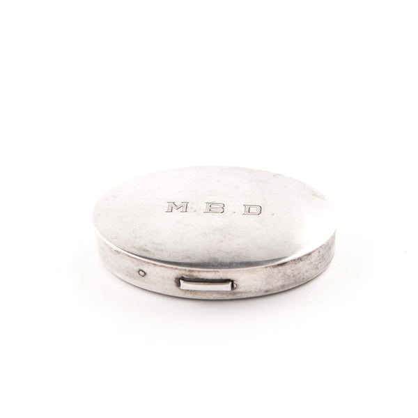 Pill Box, Sterling Silver, "MBD"