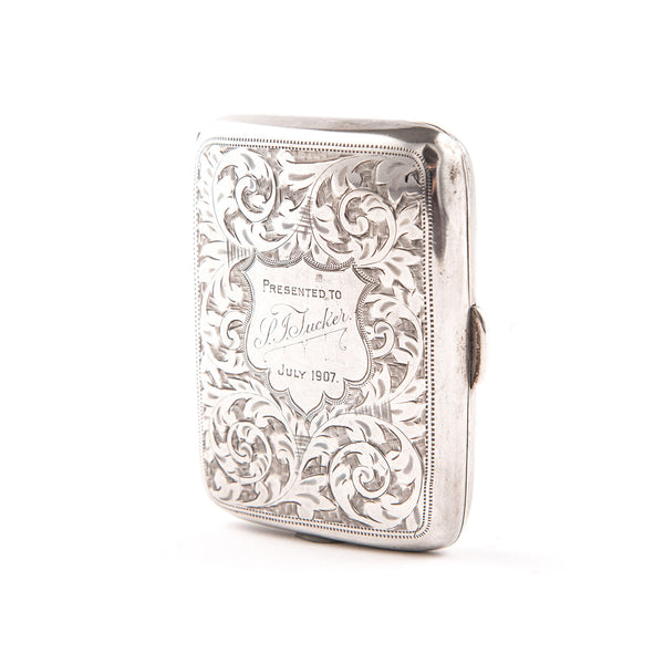 Cigarette Case, Sterling Silver and Gold Plated