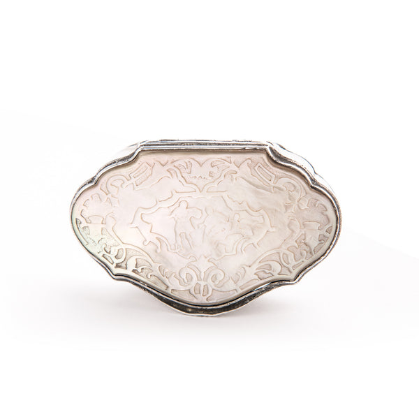 Mother of Pearl and Sterling Silver Snuff Box