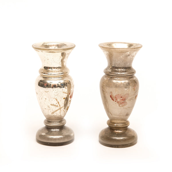 Mercury Glass Candle Sticks, lot of 2 pieces,