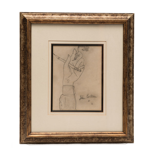 Cocteau, Jean; Hand with Pencil and Cigarette