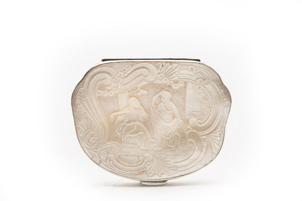 Mother of Pearl and Sterling Snuff Box or Tabatiere