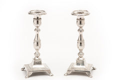 Sterling Silver Candleholders, 19th Century Portuguese