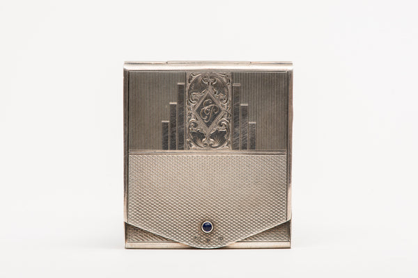 Match Book Case, Sterling Silver, "E P" monogram, circa 1910