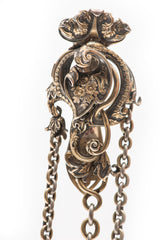 Silver Chatelain, clock key chain, French, 19th Century