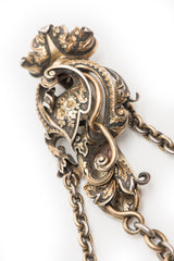 Silver Chatelain, clock key chain, French, 19th Century