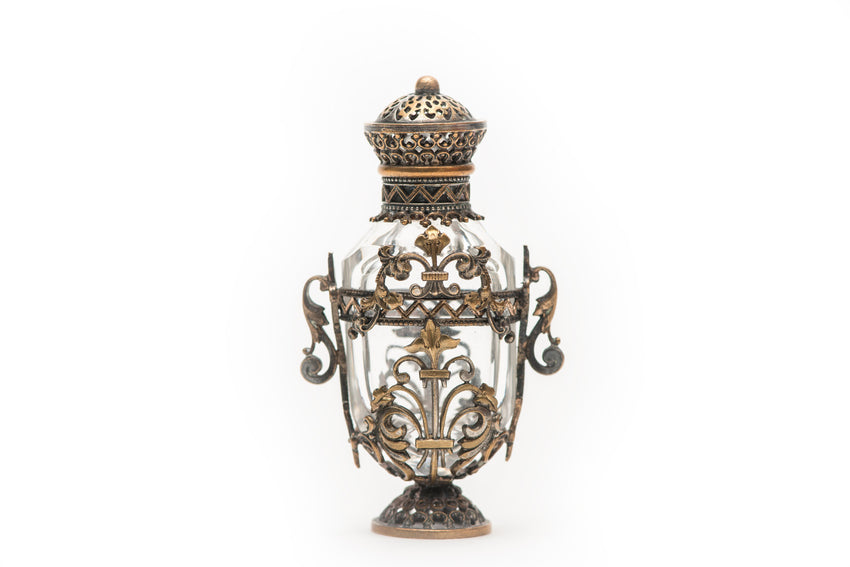 Perfume Scent Vinaigrette Bottle covered in Metal, with stopper. France 17th Century