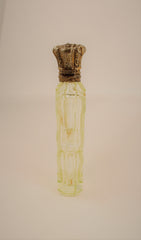 Miniature Green/Yellowish Crystal Perfume Scent Vinaigrette Bottle, 19th Century France