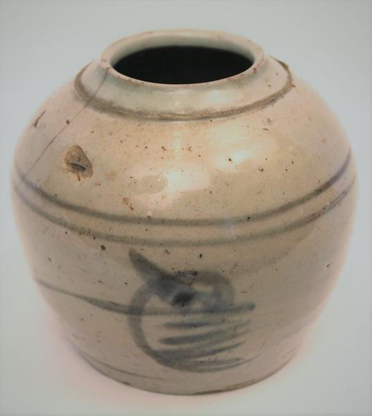 Chinese ginger jar (with beautiful old hairline and chip)