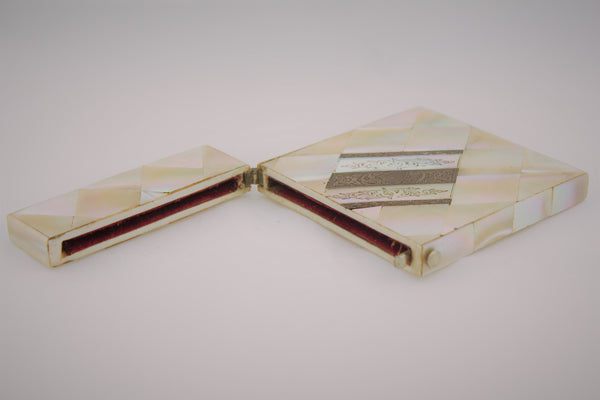 Mother of Pearl and Sterling Silver Card Case, 19th Cent. English