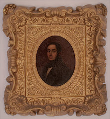 Oil on Tin, 18th Century Naples, Oval Painting of a Gentleman