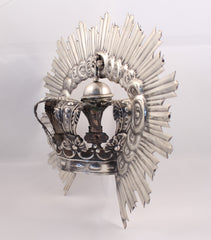 Impressive Virgin Crown, 19th Century Spain, Silver Plated German Silver