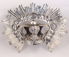 Impressive Virgin Crown, 19th Century Spain, Silver Plated German Silver