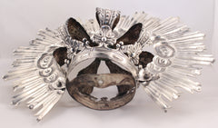 Impressive Virgin Crown, 19th Century Spain, Silver Plated German Silver