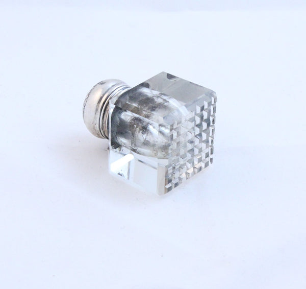 Miniature crystal and silver inkwell